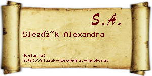 Slezák Alexandra névjegykártya